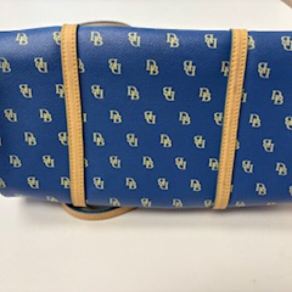 Dooney & Bourke Signature Blue Leather Barrel Bag - Picture 3 of 5